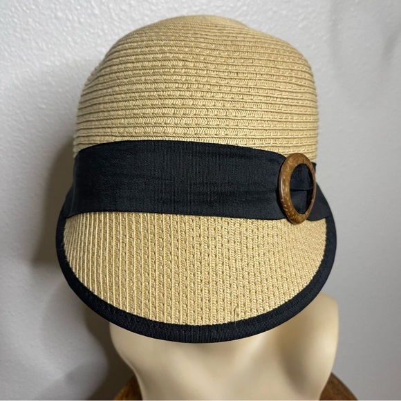 D&Y Tan and Black Women's Hat with Gold Detail - Picture 7 of 10